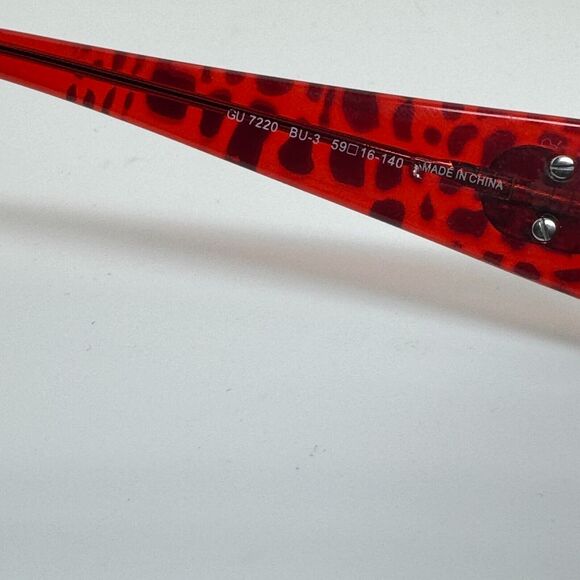 Women's Guess Sunglasses Frames Only GU7220-BU-3 Red Burgundy Animal H14219 - Picture 6 of 8